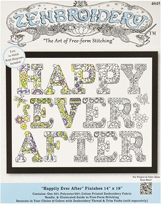 Design Works Zenbroidery Happily Ever After Cotton Fabric Embroidery Kit