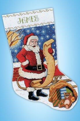 Design Works Santa's List Stocking Counted Cross Stitch Kit