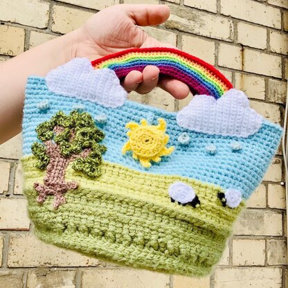 Crochet rainbow bag on sale