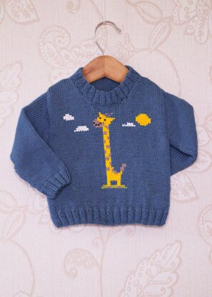 Intarsia - Tiny Giraffe Chart - Childrens Sweater