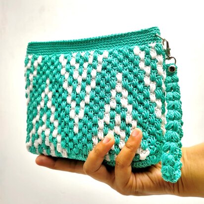 Geometric Pouch with Wristlet