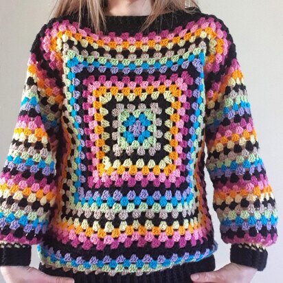 Scrapbusting Granny Square Jumper