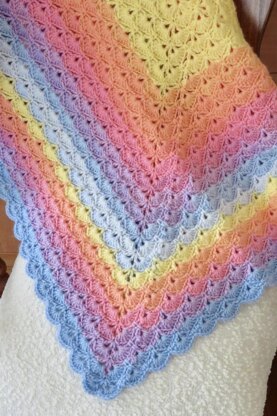 Gentle Rainbow Shells Baby Blanket