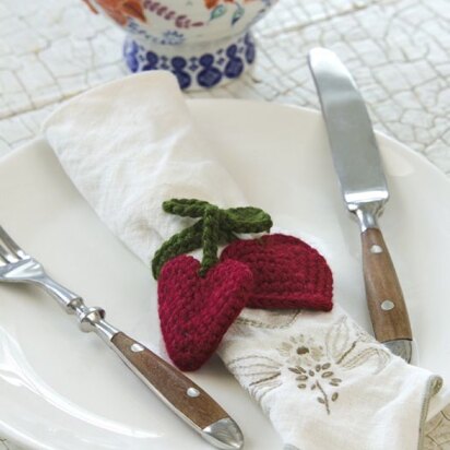 Heart Strings Napkin Tie in Red Heart Soft Solids - LW2291