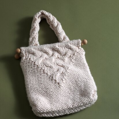 Cable Bag in Lion Brand Wool-Ease Thick & Quick - 80396AD - knitting pattern