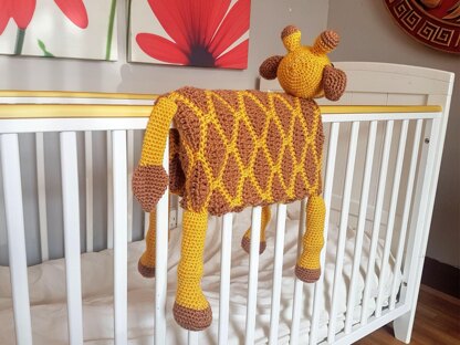 3in1 Safari Giraffe Baby Blanket Crochet Pattern