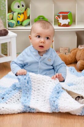 Quick & Cozy Blanket in Red Heart Baby Clouds - LW3011