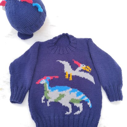 Jurassic Dinosaurs Sweater and Hat