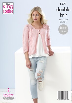 Ladies Cardigans in King Cole Cotton Top DK - 5371 - Downloadable PDF