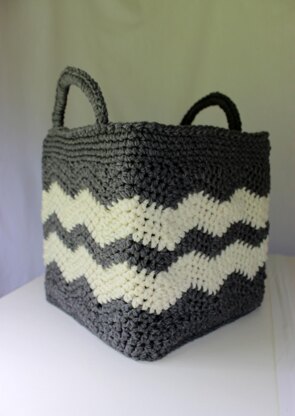 Square Wide Striped Basket