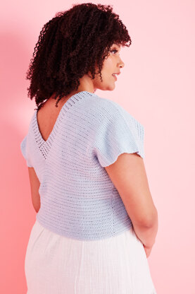 Seafoam Shirt - Free Top Crochet Pattern For Women in Paintbox Yarns Cotton 4 ply by Paintbox Yarns