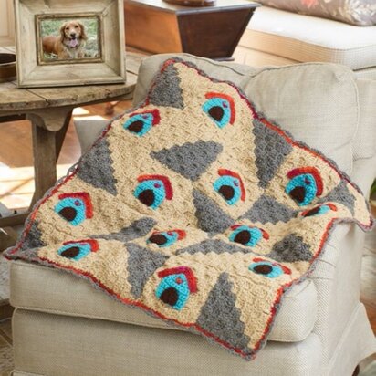 A Dog's Home Throw in Red Heart Super Saver Economy Solids - LW3535