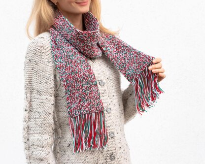 Knitting Pattern Christmas Melange Scarf