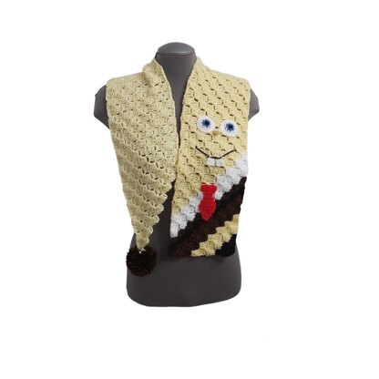 Yellow Brown Cartoon Scarf C2C