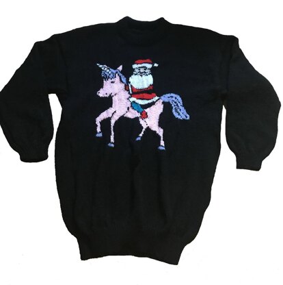 Santa On A Cute Unicorn Jumper  / Sweater