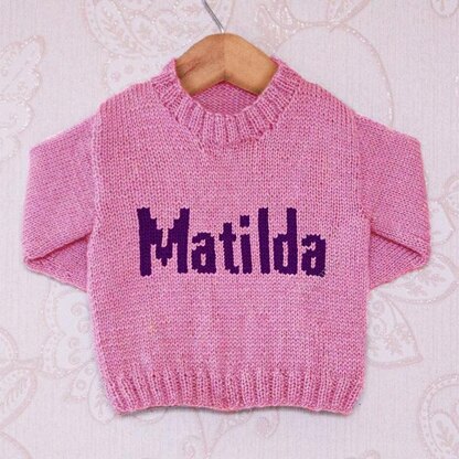 Intarsia - Matilda Moniker Chart - Childrens Sweater