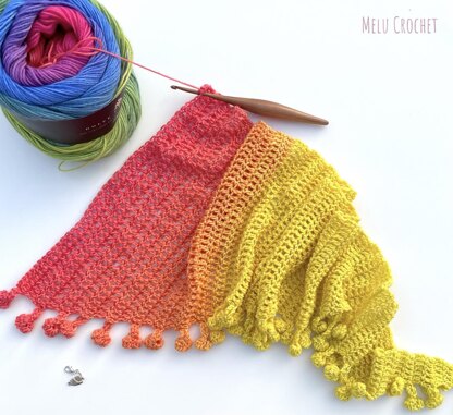 Dolce Rainbow Scarf by Melu Crochet