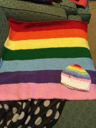 Gorgeous Rainbow Baby Blanket and Rainbow Baby Beanie Patterns