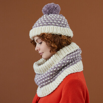Debbie Bliss Dotty Cowl and Bobble Hat PDF.