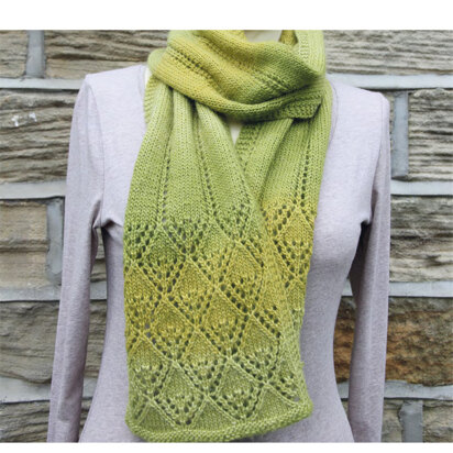 Smiling Diamonds Lace Scarf in Rowan Alpaca Colour