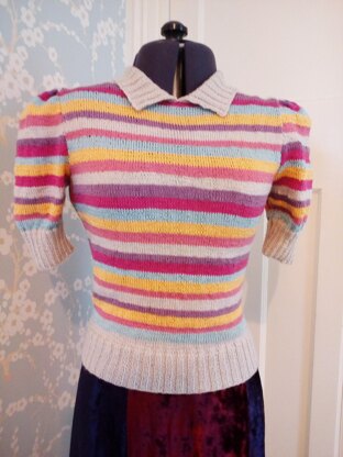 Vintage thirties ladies striped sweater