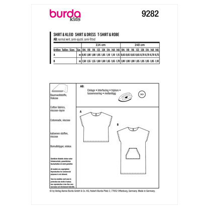 Burda Style Children's Top and Dress B9282 - Paper Pattern, Size 4-10