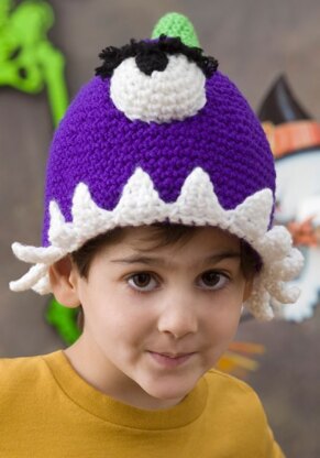 Purple People Eater Hat in Red Heart Super Saver Economy Solids - LW2323