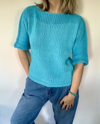 Cotton sweater Turquoise