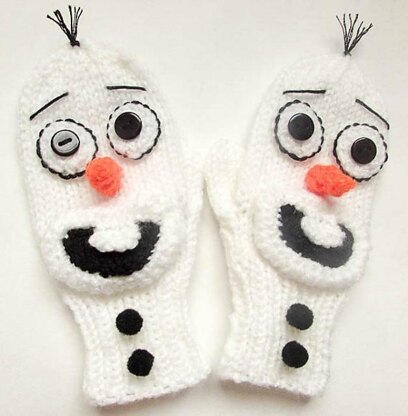 Snowman Mittens Knit