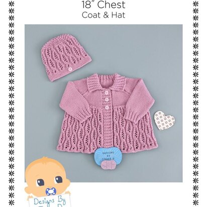 Molly Coat and hat Baby knitting pattern 18 inch chest size