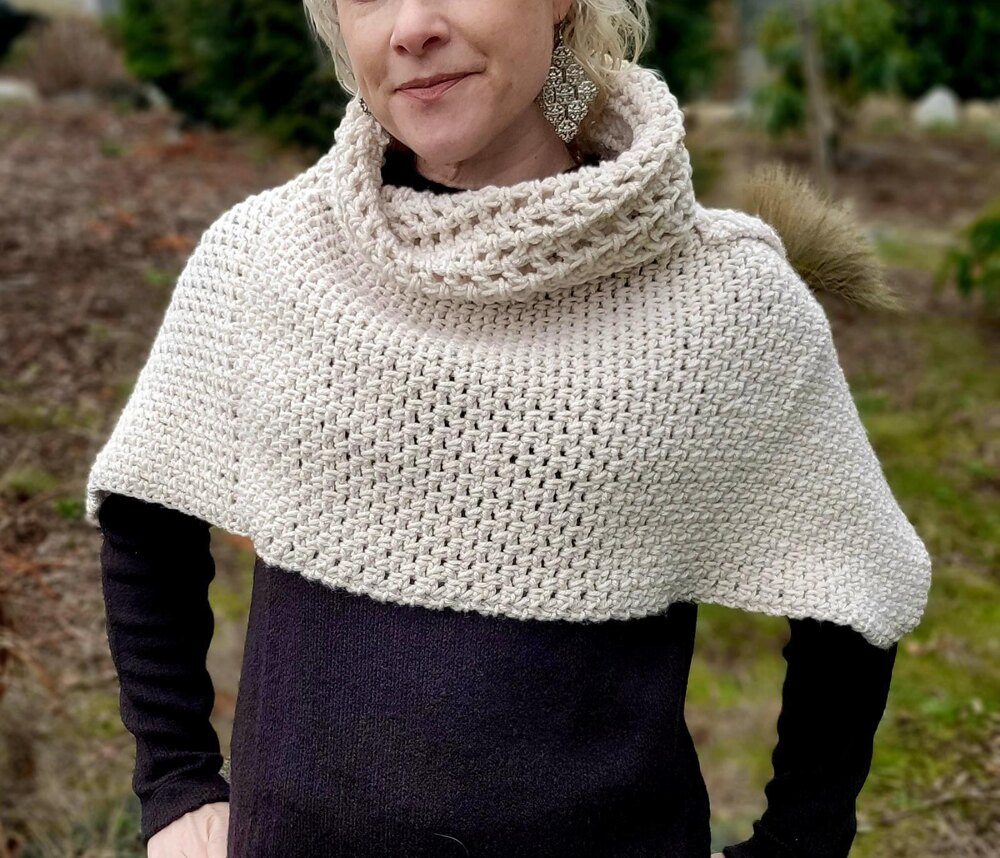 Crochet turtleneck hotsell poncho pattern