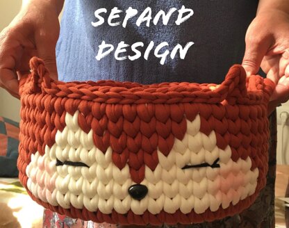 Recycled (t-shirt) yarn basket container-105