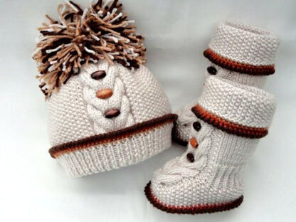 Knitting PATTERN Sweet Baby Set Baby Uggs Baby Beanie