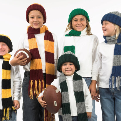 Team Scarves & Hats in Plymouth Encore Worsted - F215