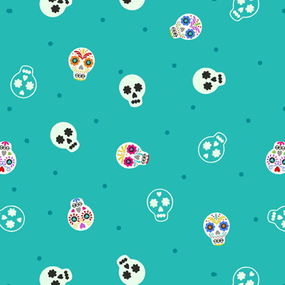 Lewis and Irene Small Things Glow – Sugar Skulls On Turquoise