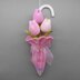 Spring door decor tulips in umbrella