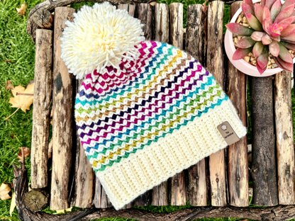 Diagonal Drift Beanie