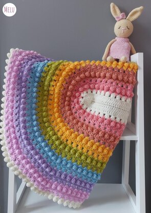 Granny Bobblina Rainbow Blanket pattern by Melu Crochet