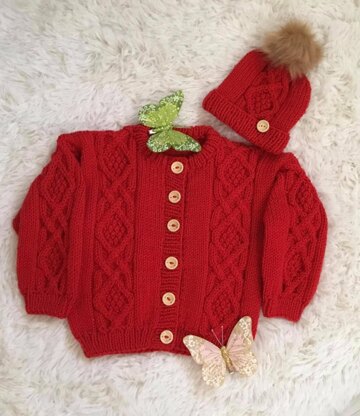 "Breda" Aran Knitting Pattern for Babies