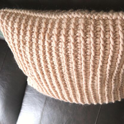 Tunisian Ribbed Pillow