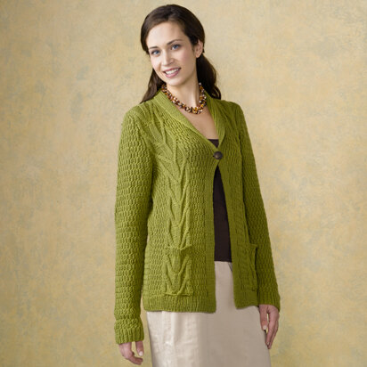 446 Castle Cardigan - Knitting Pattern for Women in Valley Yarns Longmeadow