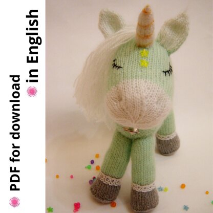 Toy Knitting Pattern plush Unicorn Knit a magical Unicorn as a gift for a girl