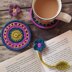 Flower Bookmark and Circular Coaster Set