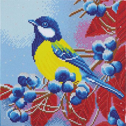 Crystal Art Kit (Medium) - Winter Bird Diamond Painting Kit - 11.8" x 11.8"