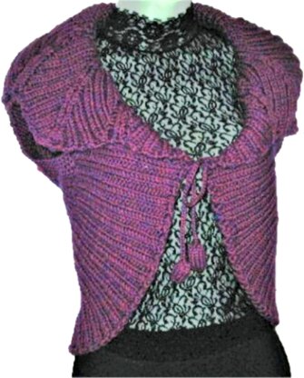 Purple Rotlaub Leaf Collar Shrug