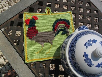 Roger the cockerel pot holder