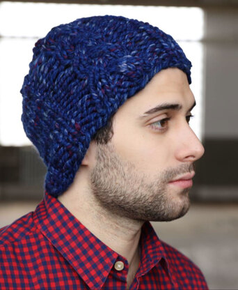 Cabled Hat in Plymouth Yarn Encore Mega Colorspun - F718 - Downloadable PDF