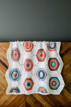 Grandmother's Flower Garden Crochet Quilt