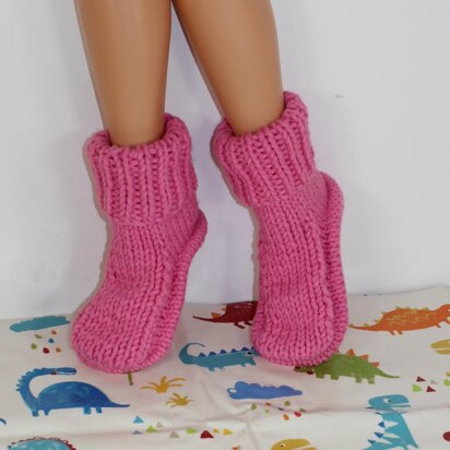 Ladies Super Chunky Stocking Stitch Slipper Boots