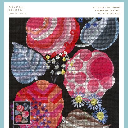 DMC The V&A - Deco Rose Motif from Relais Cross Stitch Kit - 10x13in